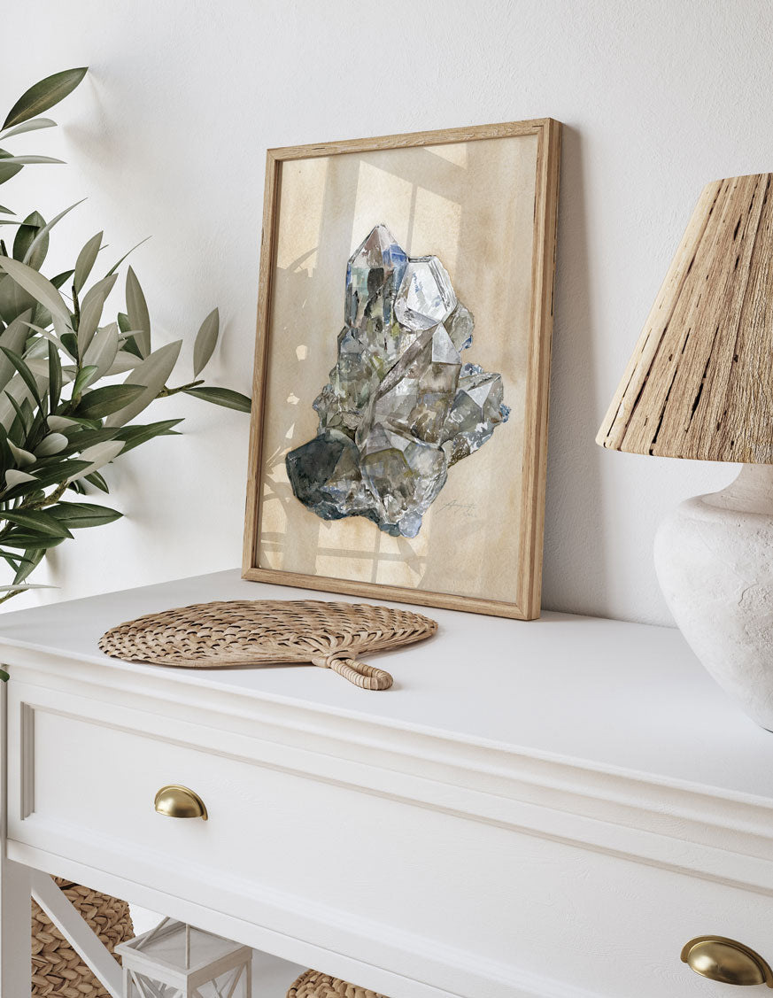 Quartz Rock Crystal Vintage Archival Print