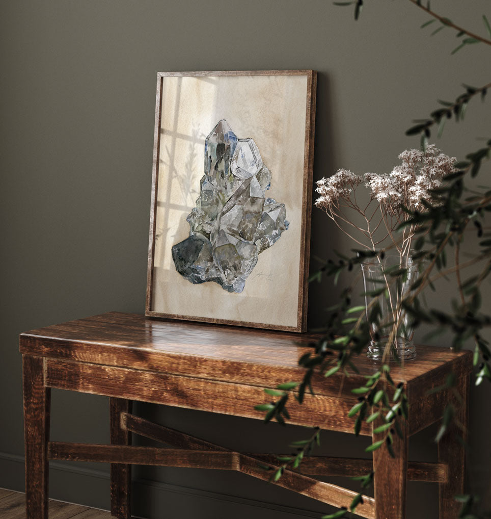 Quartz Rock Crystal Vintage Archival Print