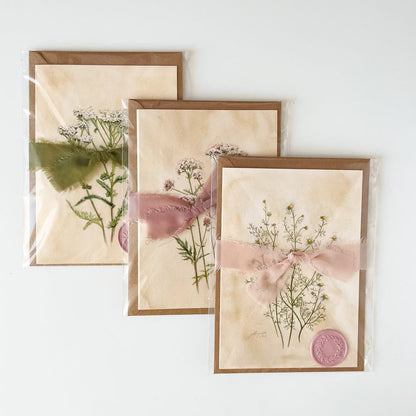 Svatební Botanické Přáni Heřmanek + hedvábní stuha + pečeť