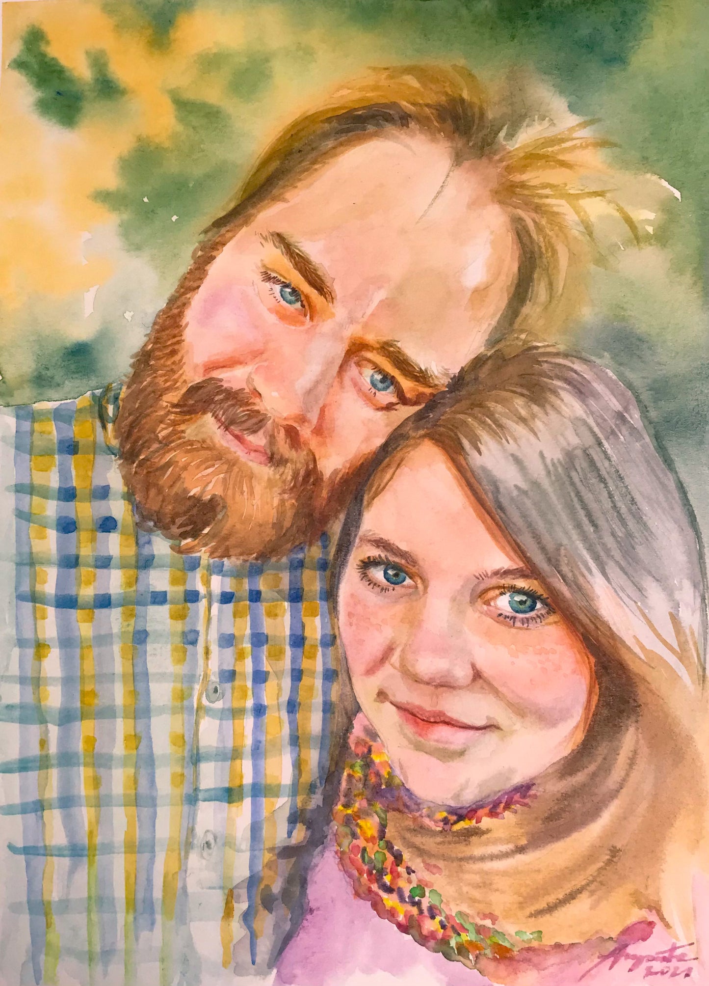 Personalized Watercolor Artistic Portrait