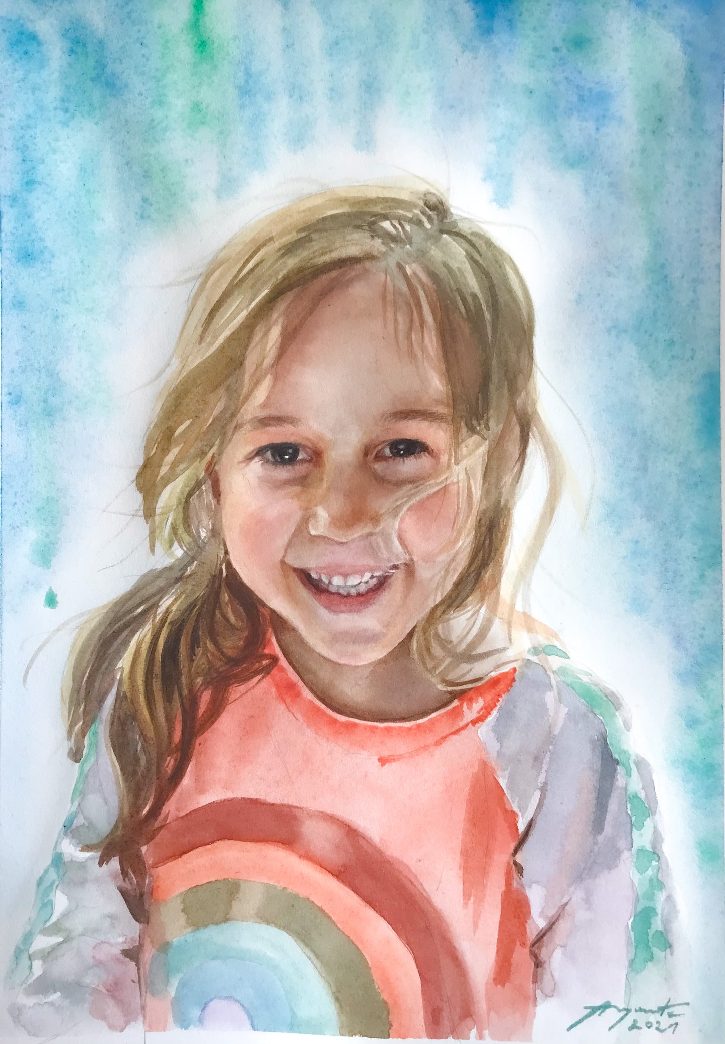 Personalized Watercolor Artistic Portrait