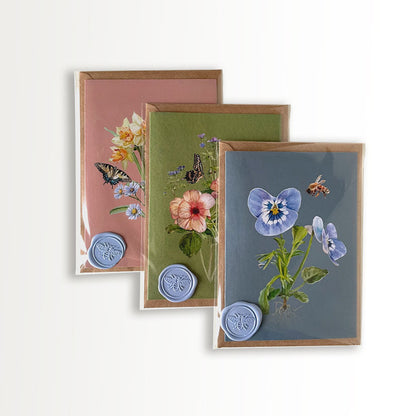 Set 3 Jarních Botanických Přáni + Pečeť