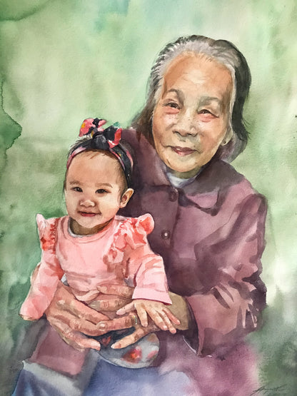 Personalized Watercolor Artistic Portrait