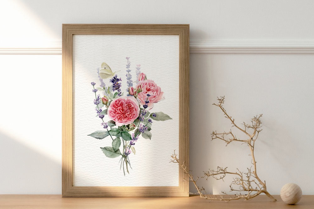 Rose and Lavender Print