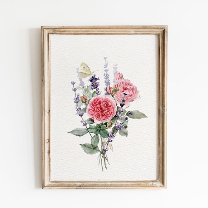 Rose and Lavender Print