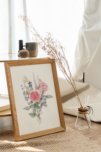 Rose and Lavender Print
