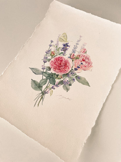 Original Painting English Rose