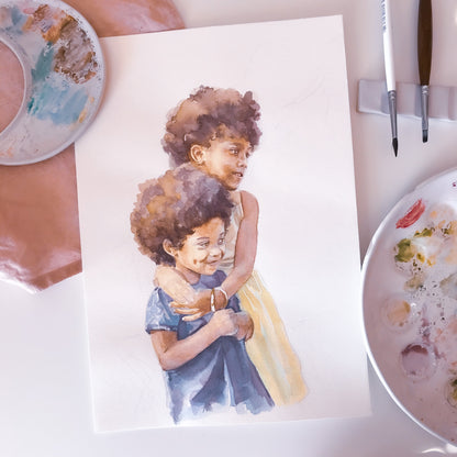 Personalized Watercolor Artistic Portrait