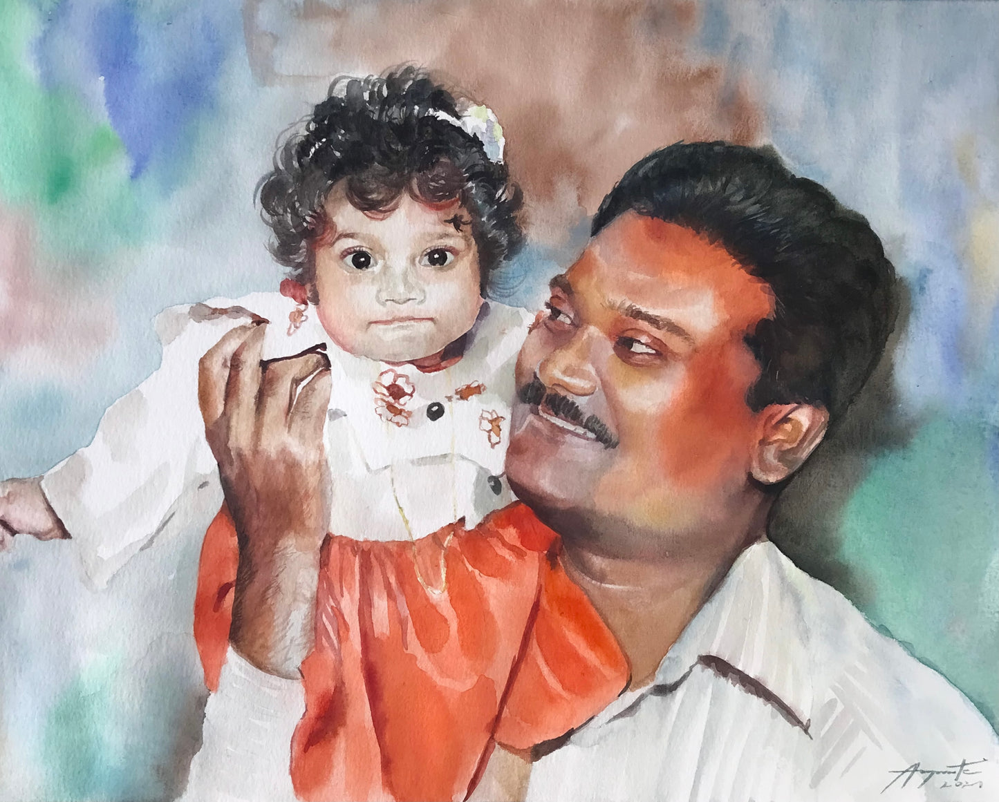 Personalized Watercolor Artistic Portrait