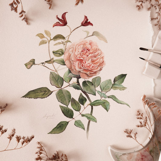 Personalized Watercolor Floral Art
