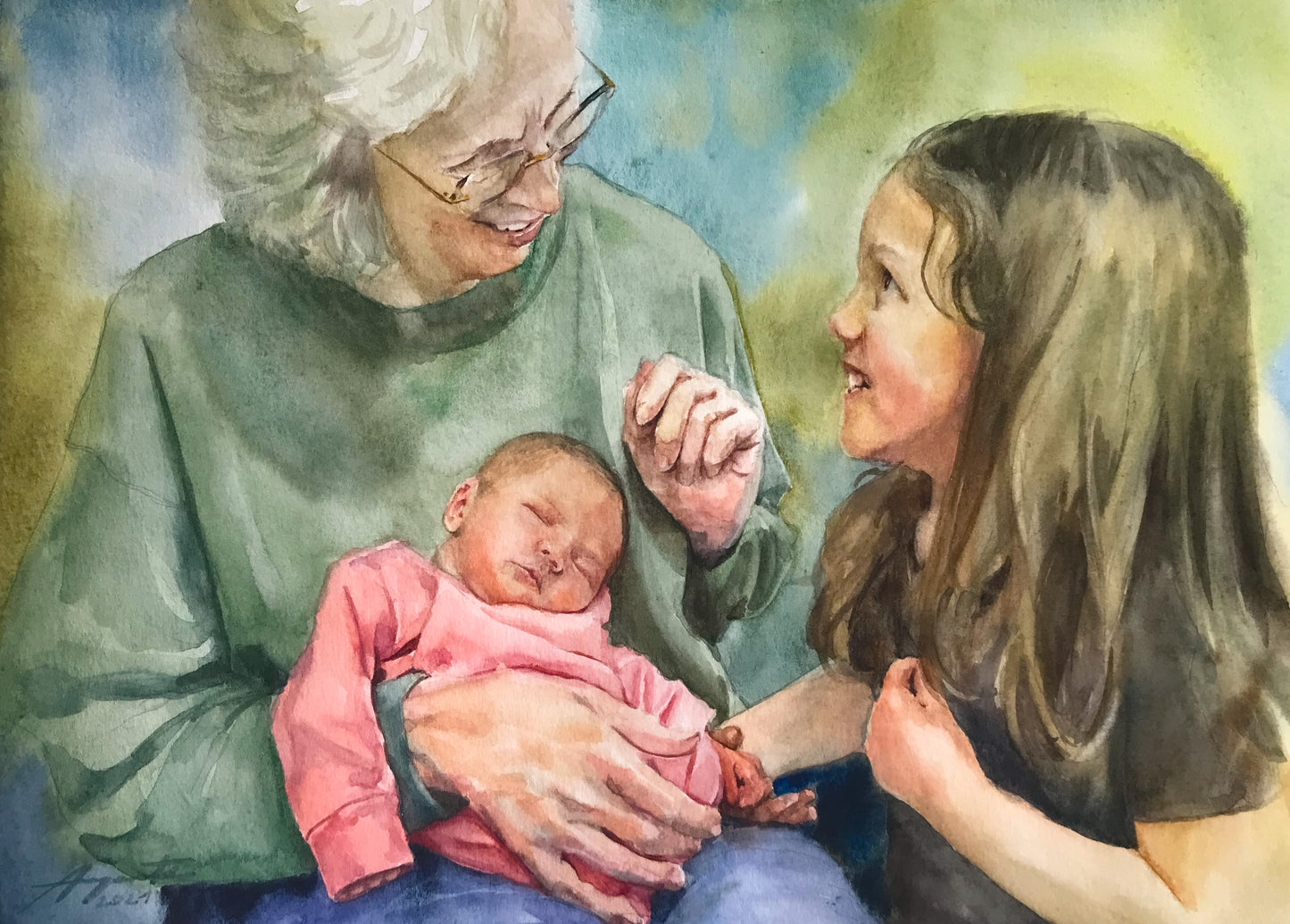 Personalized Watercolor Artistic Portrait