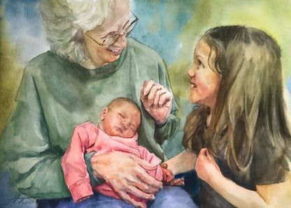 Personalized Watercolor Artistic Portrait