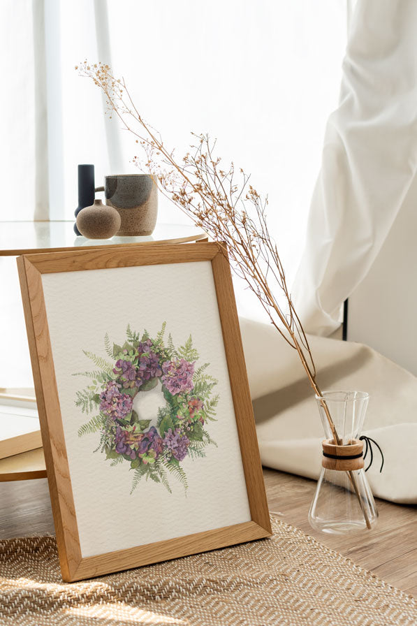 Hydrangeas And Ferns Print