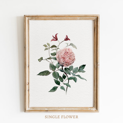 Personalized Watercolor Floral Art